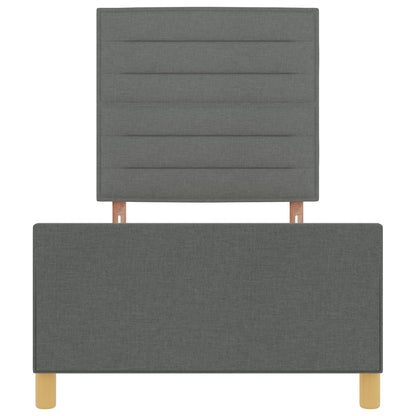 Bed Frame Donkergrijs 90X190 Cm Stof Crème