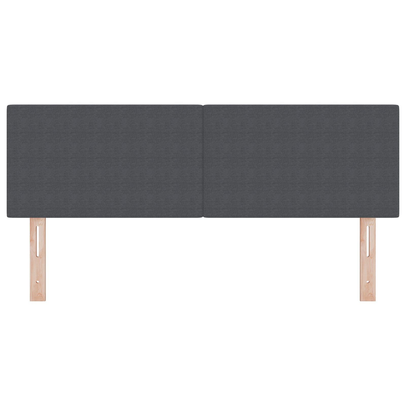 Hoofdbord Eenvoudig Ontwerp Corduroy Stof Donkergrijs 140 cm Laag hoofdbord
