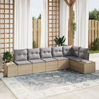 Tuinset poly rattan 6-delig beige grijs