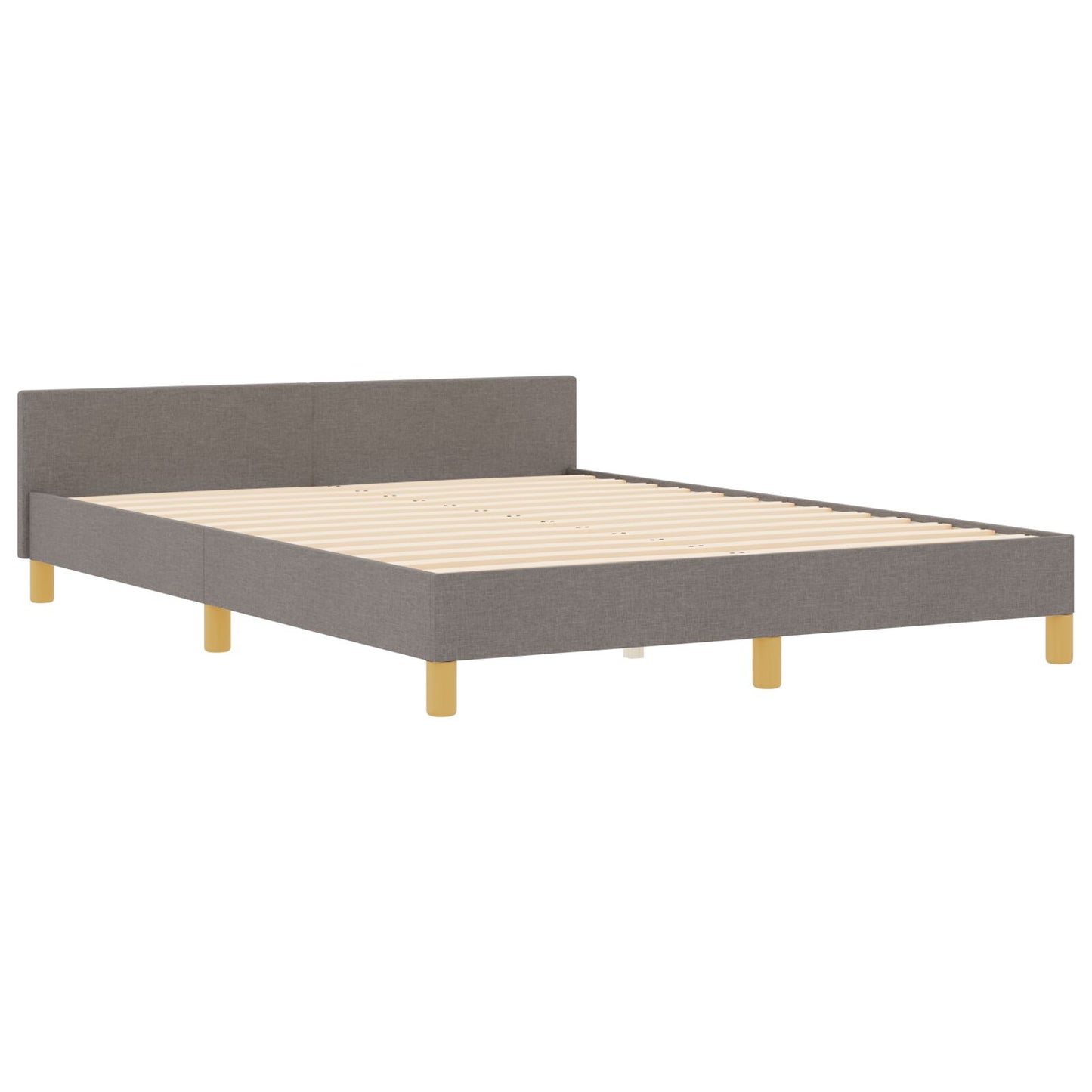 Taupe Stoffen Bedframe 140X190 Cm Crème