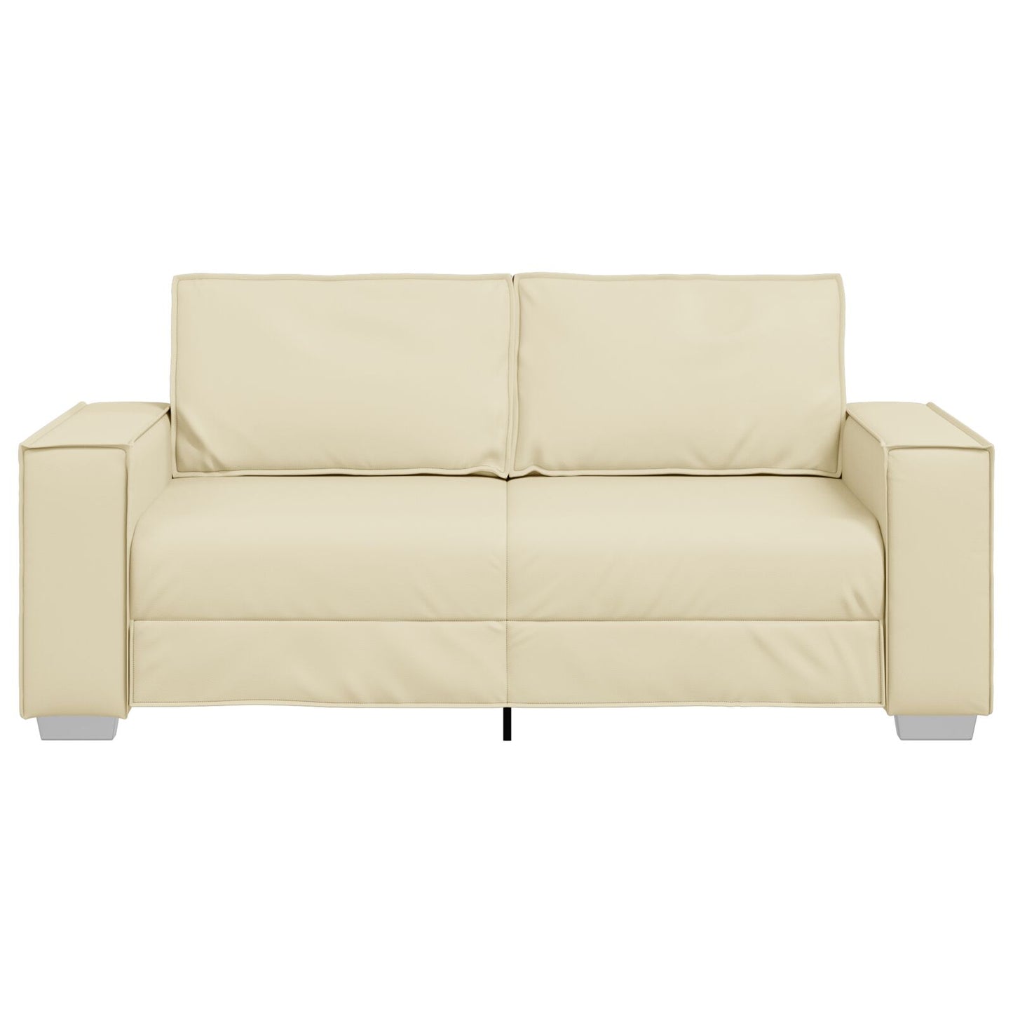 Loveseat Bank Kunstleer Crème 140 cm