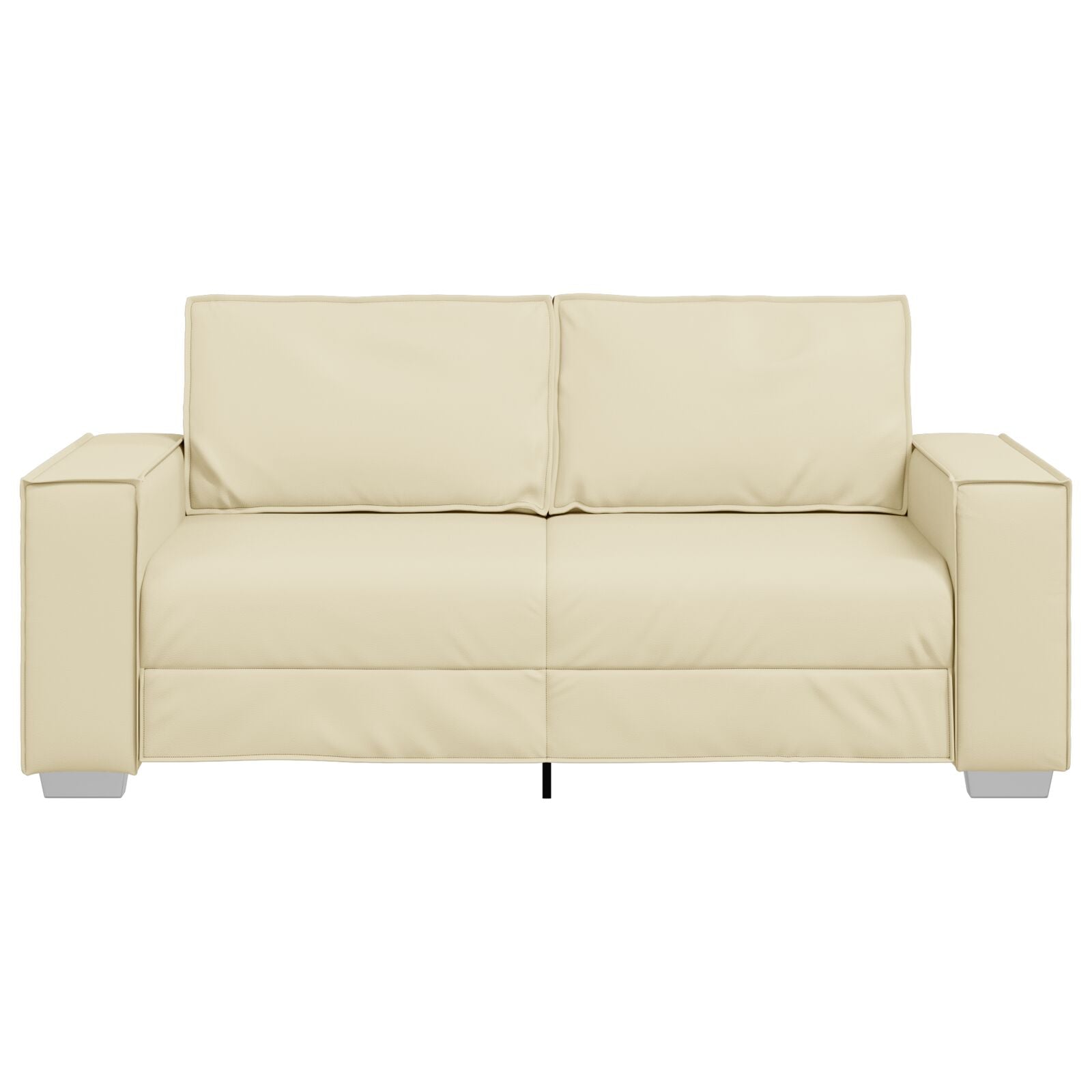 Loveseat Bank Kunstleer Crème 140 cm