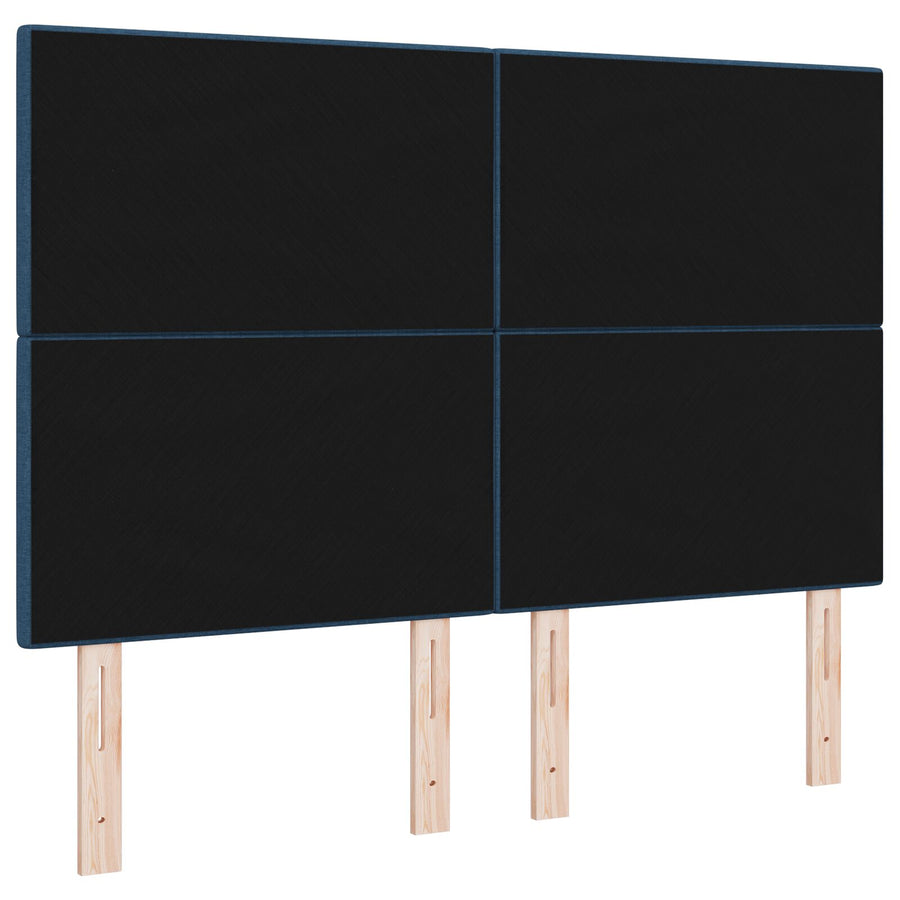 Hoofdbord Met Knoppen Gevoerd Stof Blauw 160 cm Hoog hoofdbord