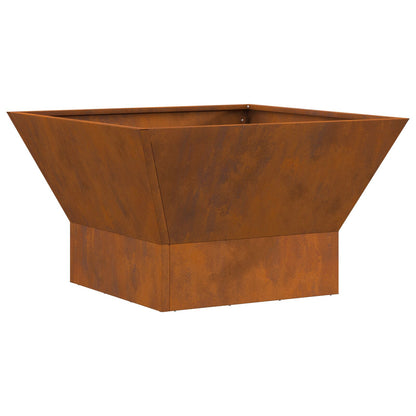 Vierkante Vuurkorf Bruin Verweerd Staal 60 x 60 x 35 cm Verweerd staal/Bruin