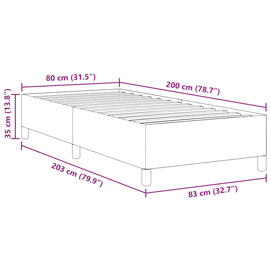 Bedframe Katoenen Velours Crème 80 x 200 cm