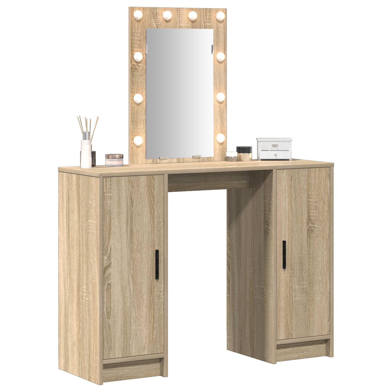 Kaptafel Met Led Verlichting In , 102X33X135 Cm Sonoma eiken