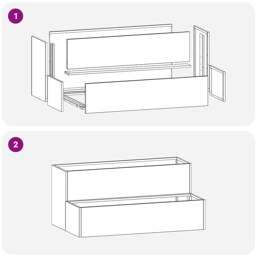 Tuinplanter 2-Tier 100 x 60 x 45 cm Roestvrijstaal