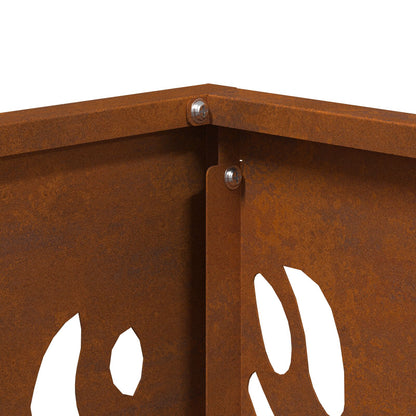 Vuurkorf Vierkant Weerbestendig Staal Verweerd staal/Bruin 40 x 40 x 40 cm