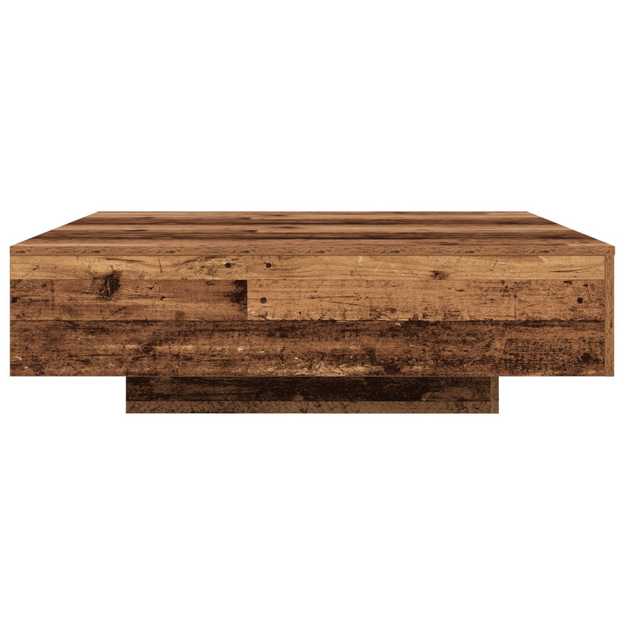 Salontafel Met Led-Verlichting Oud Hout 100X100X31 Cm