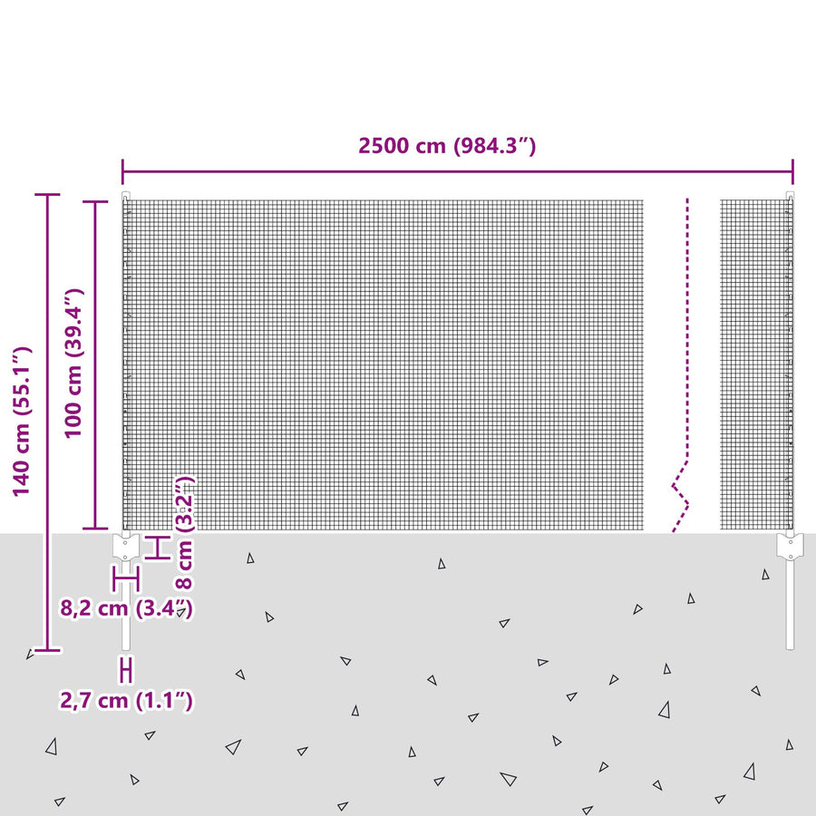 Tuinhekje Set Set Van 2 Groen Verzinkt Staal 25 X 1 M Duurzaam