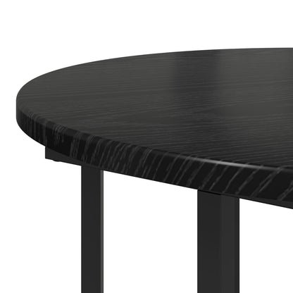 Bijzettafel 2 Stuks Geengineerd Hout En Metaal Zwart eiken