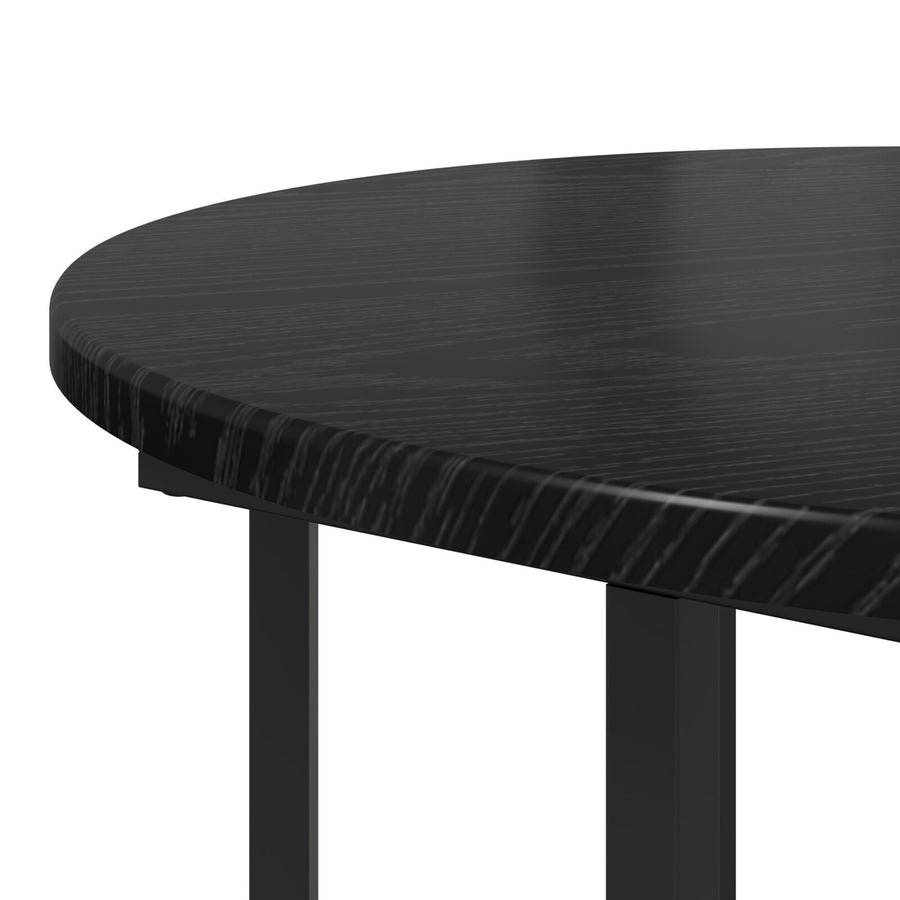 Bijzettafel 2 Stuks Geengineerd Hout En Metaal Zwart eiken
