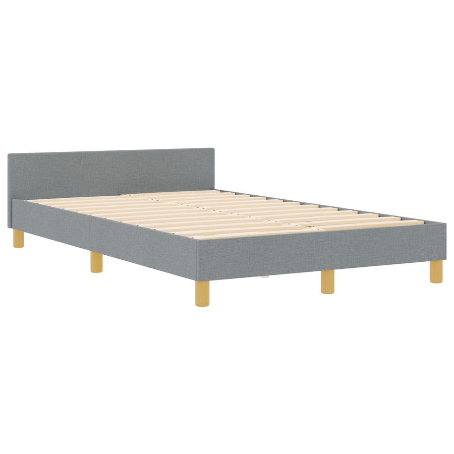 Bedframe Lichtgrijs 120X200 Cm Stof Crème