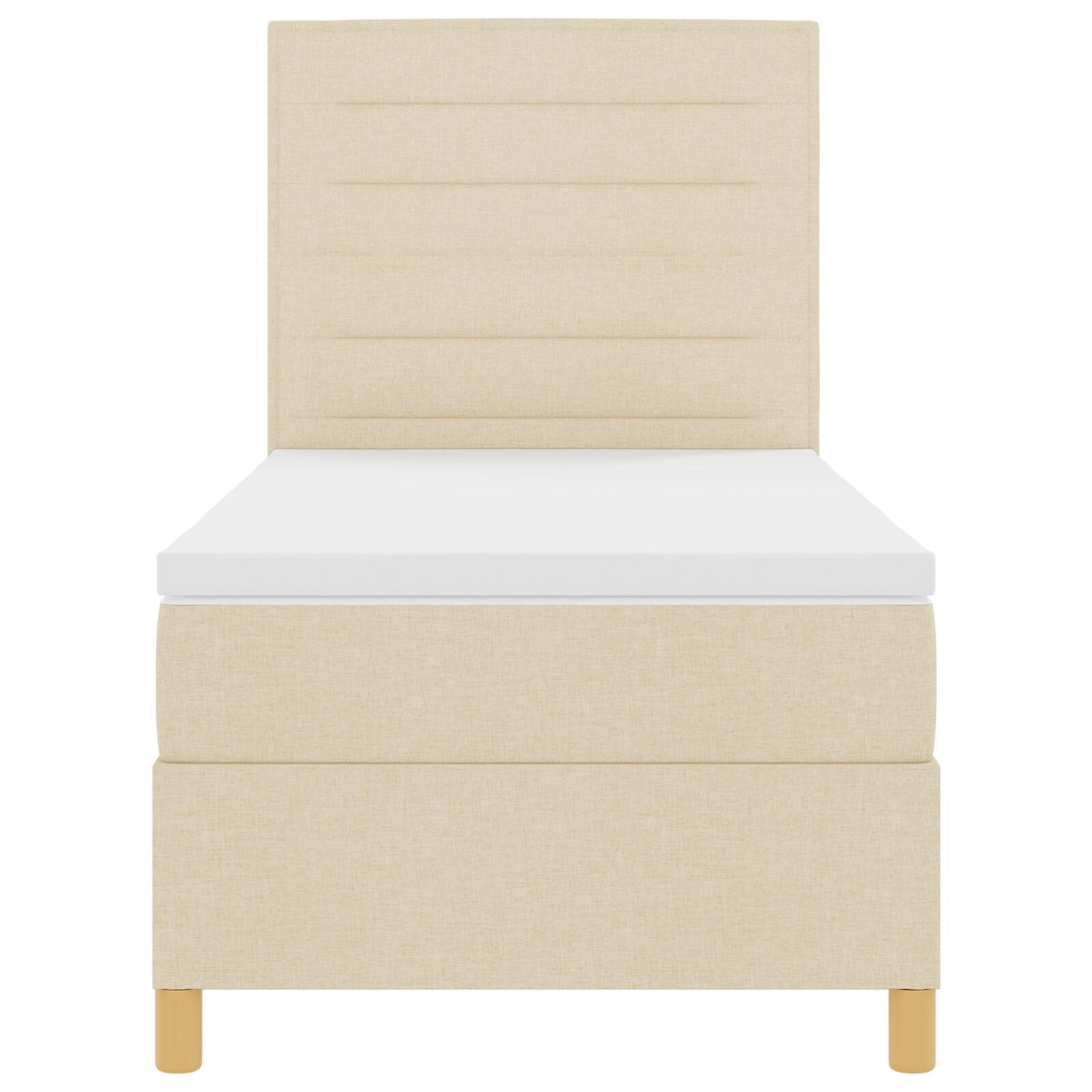 Boxspringbed Met Matras Crème 100X200 Cm Stof Blauw