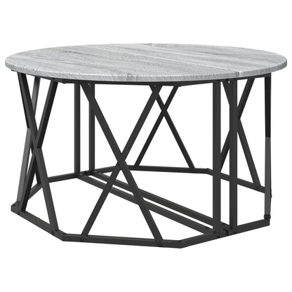 Salontafel 80X80X42 Cm Gelaagd Hout Grijs sonoma
