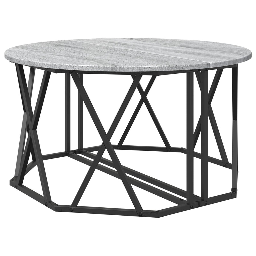 Salontafel 80X80X42 Cm Gelaagd Hout Grijs sonoma