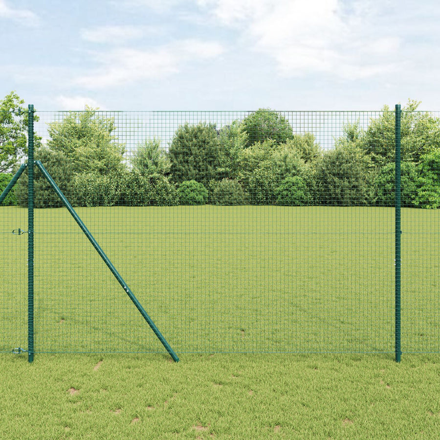 Heipalen Set Set Van 2 Groen Gepoedercoat Staal 25 X 1,5 M Gegalvaniseerd Staal