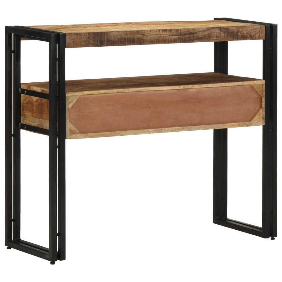 Bijzettafels Zwart En Metaal 90 x 33 x 75 cm Massief mangohout