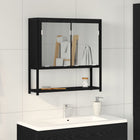 Mirror Cabinet with Shelf Black Oak 60 x 16 x 60 cm Engineered Wood