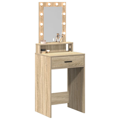 Kaptafel Met Led-Lampen - - Sonoma eiken 50 x 41 x 140 cm