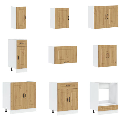 Keukenkast ""Kalmar"" Met Dubbele Wasbakken Geengineerd Hout Artisan eiken