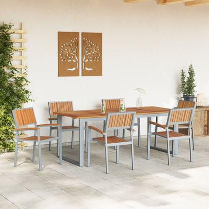 Tuin Eettafel Set Set Van 7 Grijs Aluminium Duurzaam