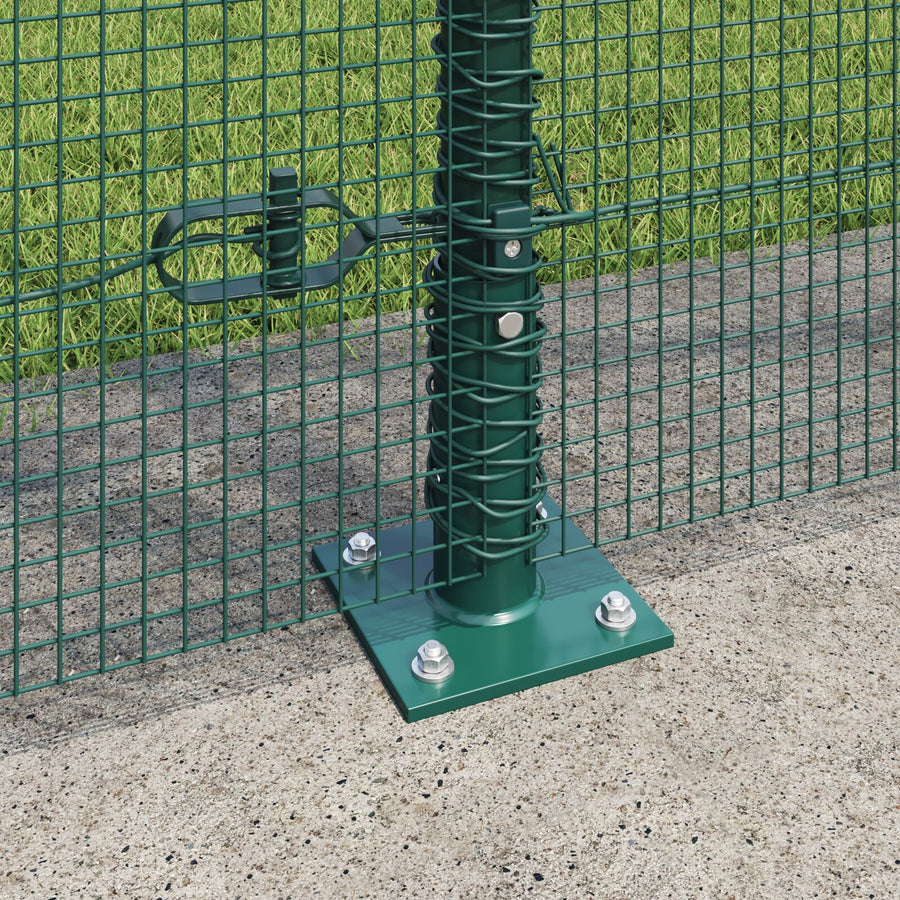 Gelaste Draadhek Met 13 Flanged Posts Groen 1,5X50 M Staal Gegalvaniseerd Staal