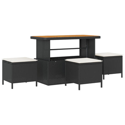 13-Delige Tuinbank Set Met Kussens Zwart Poly Rattan Acacia, 4-Delige Tuin Eet Set Met Kussens Zwart Poly Rattan Acacia, 2-Zit Tuinbank Met Kussens Zwart Poly Rattan Wit