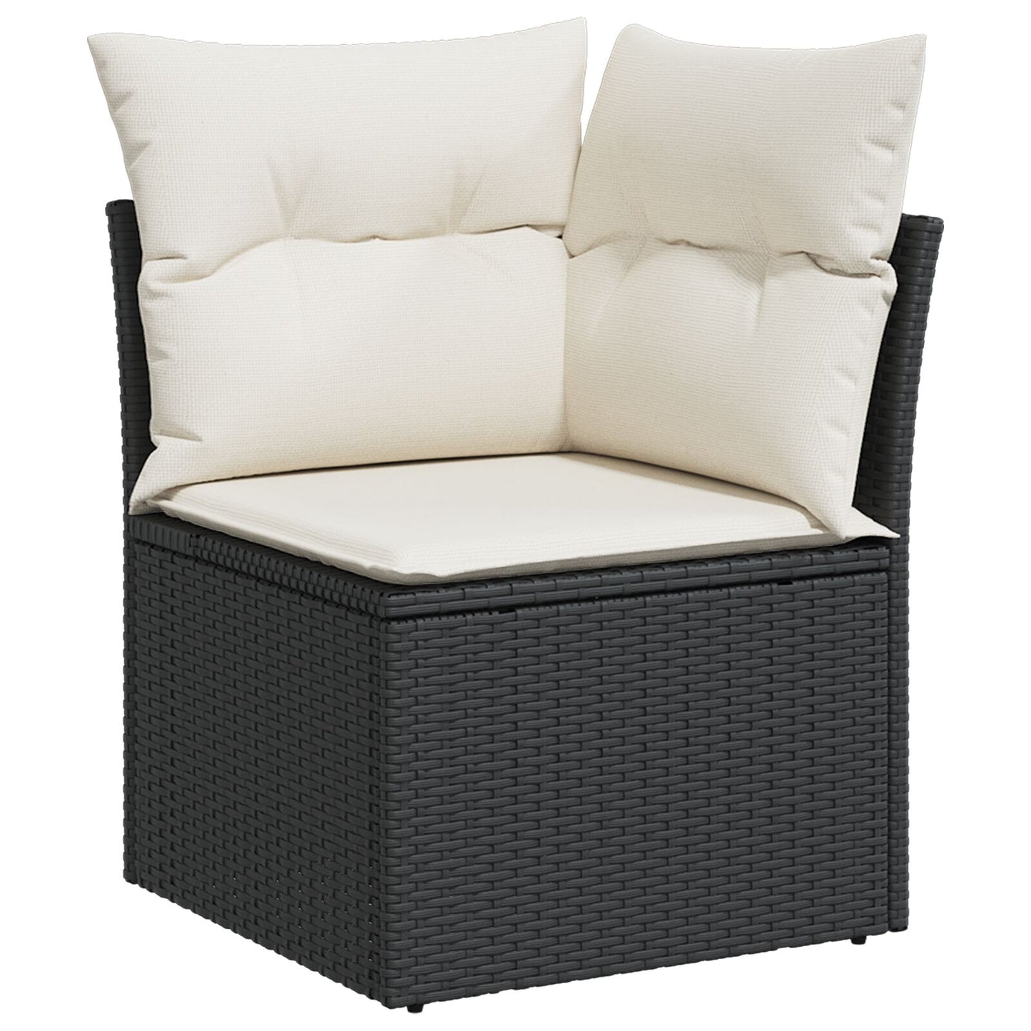 7 Delige Tuin Sofa Set Met Kussens Zwart Poly Rattan