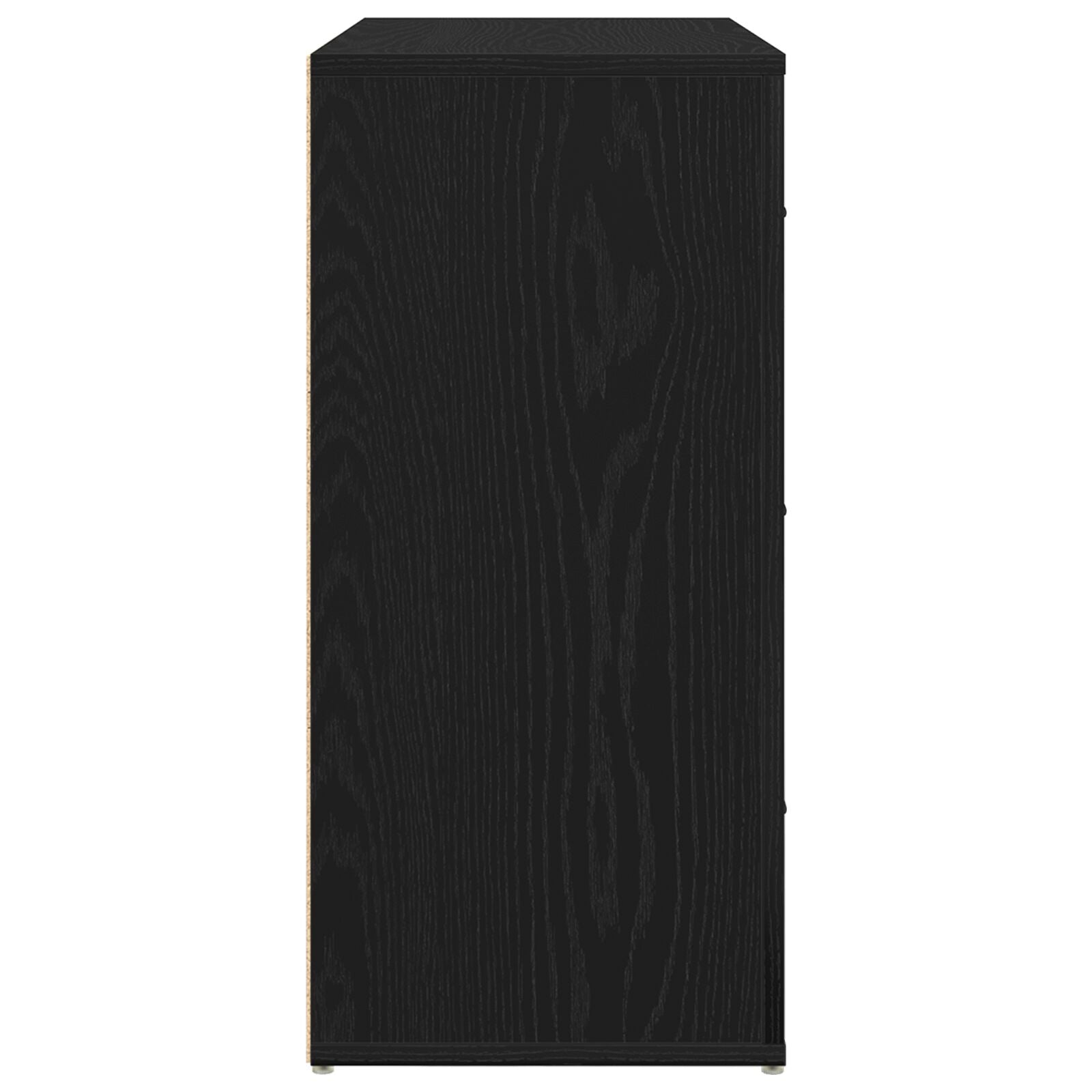Dressoir Zwart Eiken 33X80X70 Cm Engineered Hout