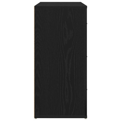 Dressoir Zwart Eiken 33X80X70 Cm Engineered Hout