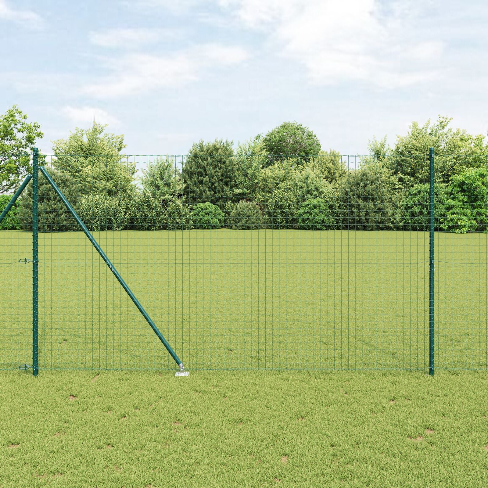 Hekpalen Met Spijker 52 Stuks Ø32 Mm Gegalvaniseerd Staal Groen 170 cm 52x spike post