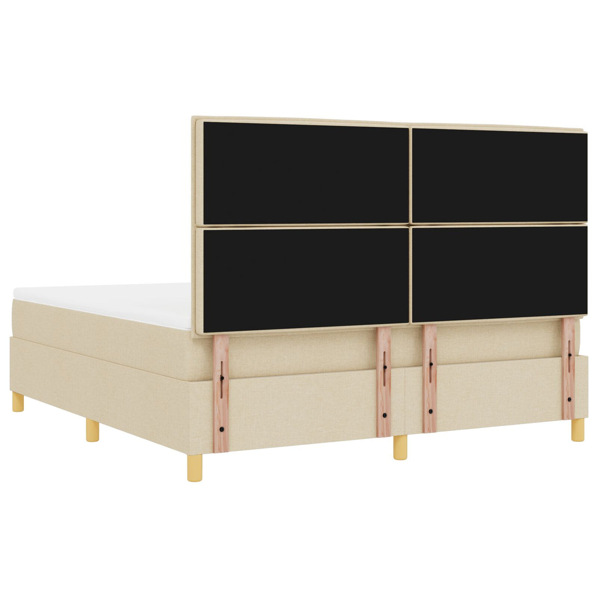 Boxspringbed Met Matras Crème Super King Stof Blauw