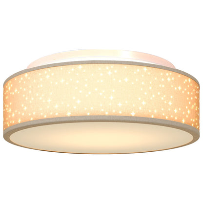 Plafondlampen Ø 38 Cm Stof E27 Ø38 x 13.5 cm Taupe met sterrenlampenkap