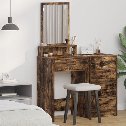 Kaptafel Met Lades 50 x 41 x 140 cm Gerookt eiken