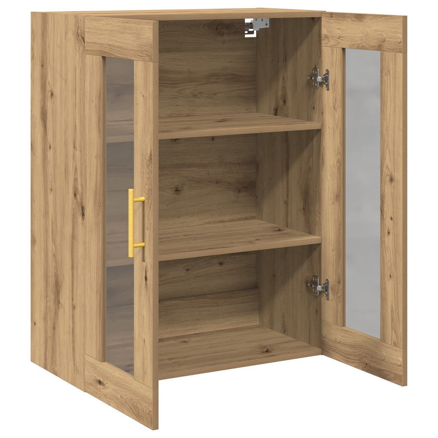 Wandkast Met Glazen Deuren Artisan Eiken 69,5X34X90 Cm