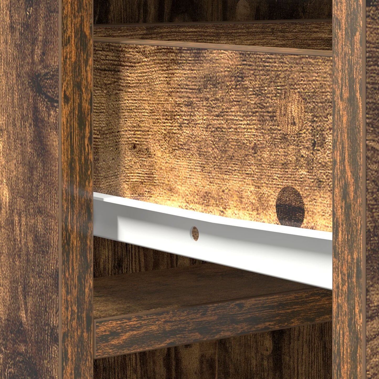 Hoge Kast In , 40X41X135 Cm, Gemaakt Van Engineered Wood Gerookt eiken