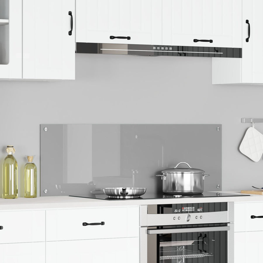Keuken Achterwand 120X40X0,6 Cm Tempered Glas Lichtgrijs 120 x 40 cm