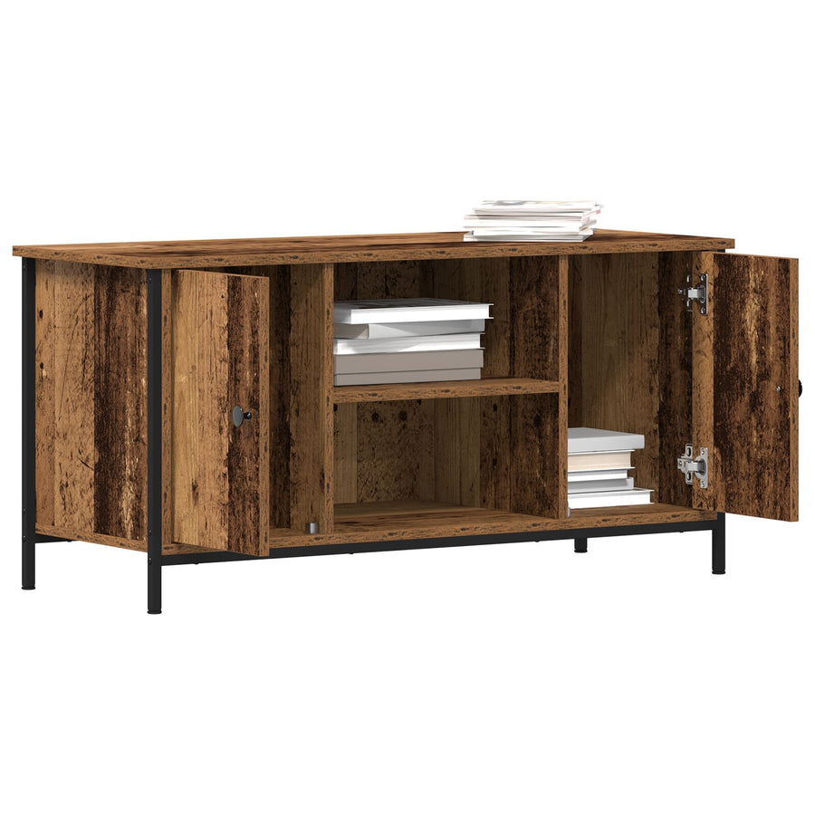 Tv-Meubel Oud Hout 100X40X50 Cm Geprefabriceerd Hout En Staal