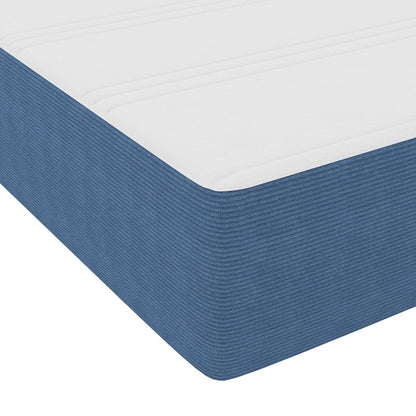Boxspringbed Met Matras Blauw Corduroy Stof 90 X 190 Cm