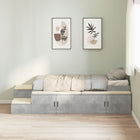 Storage Bed Frame with Storage Concrete Grey 75 cm Engineered Wood