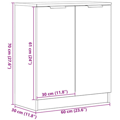 Dressoir Zwart Eiken 60X30X70 Cm Gelaagd Hout