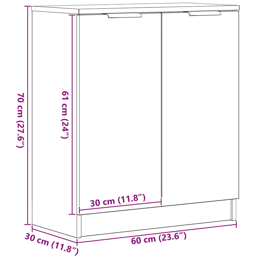 Dressoir Zwart Eiken 60X30X70 Cm Gelaagd Hout