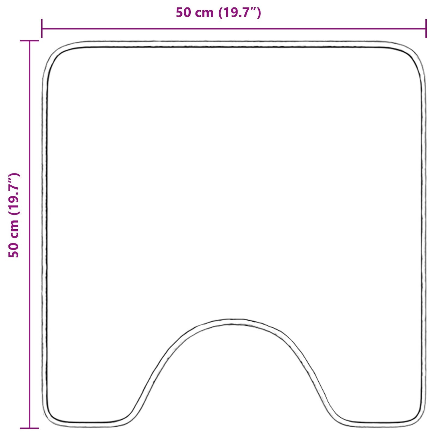 Badmat U-Vormig 50X50 Cm Polypropeen Antislip Blauw