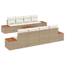 9 Delige Tuin Sofa Set Met Kussens Beige Poly Rattan Acacia
