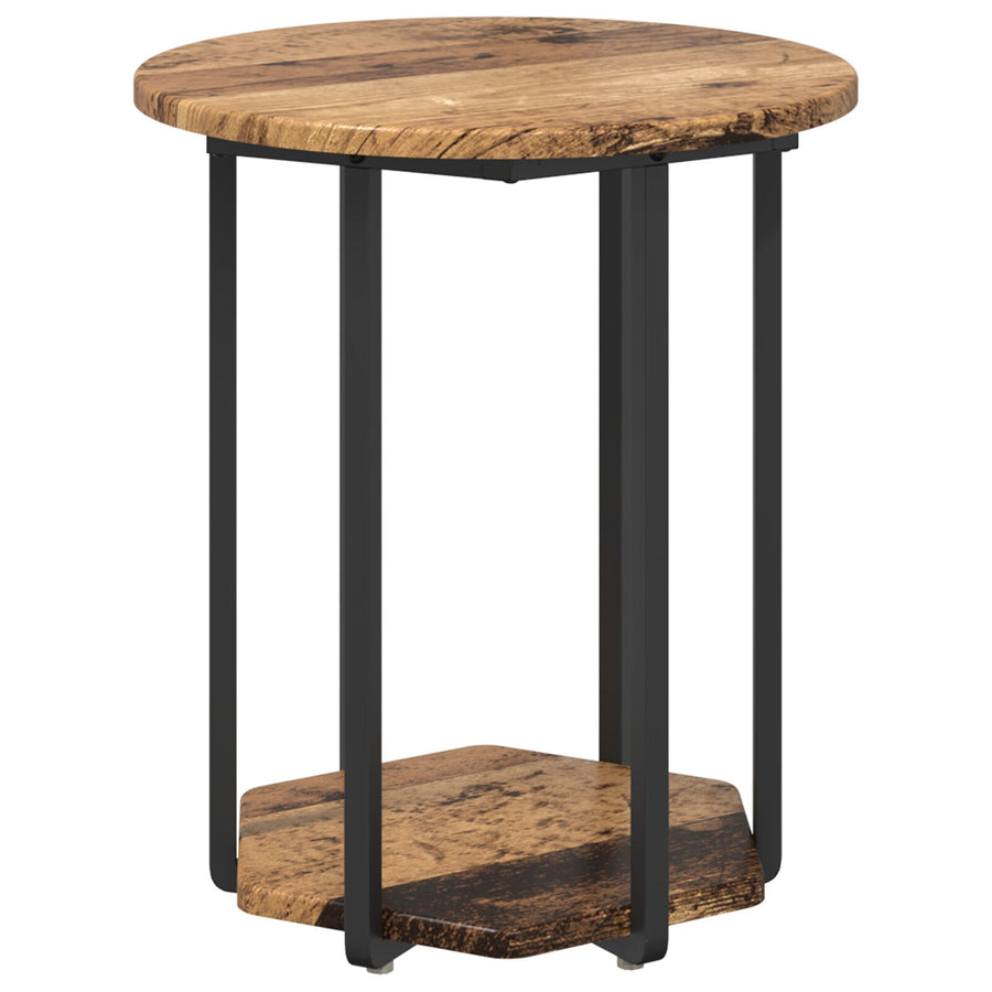 Bijzettafeltjes 2 Stuks Combinatie Van Hout En Metaal Oud Hout