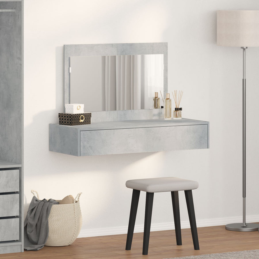 Wandgemonteerde Kaptafel 100 x 40 x 70 cm Beton grijs zonder LED