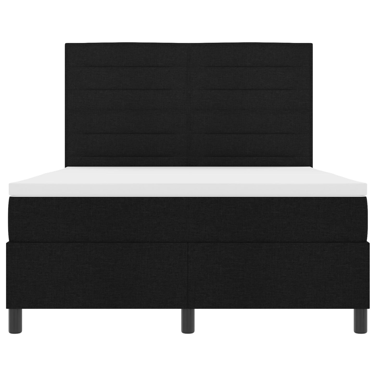 Boxspring Bed Met Matras Stof Zwart 140 x 200 cm Lijnen ontwerp