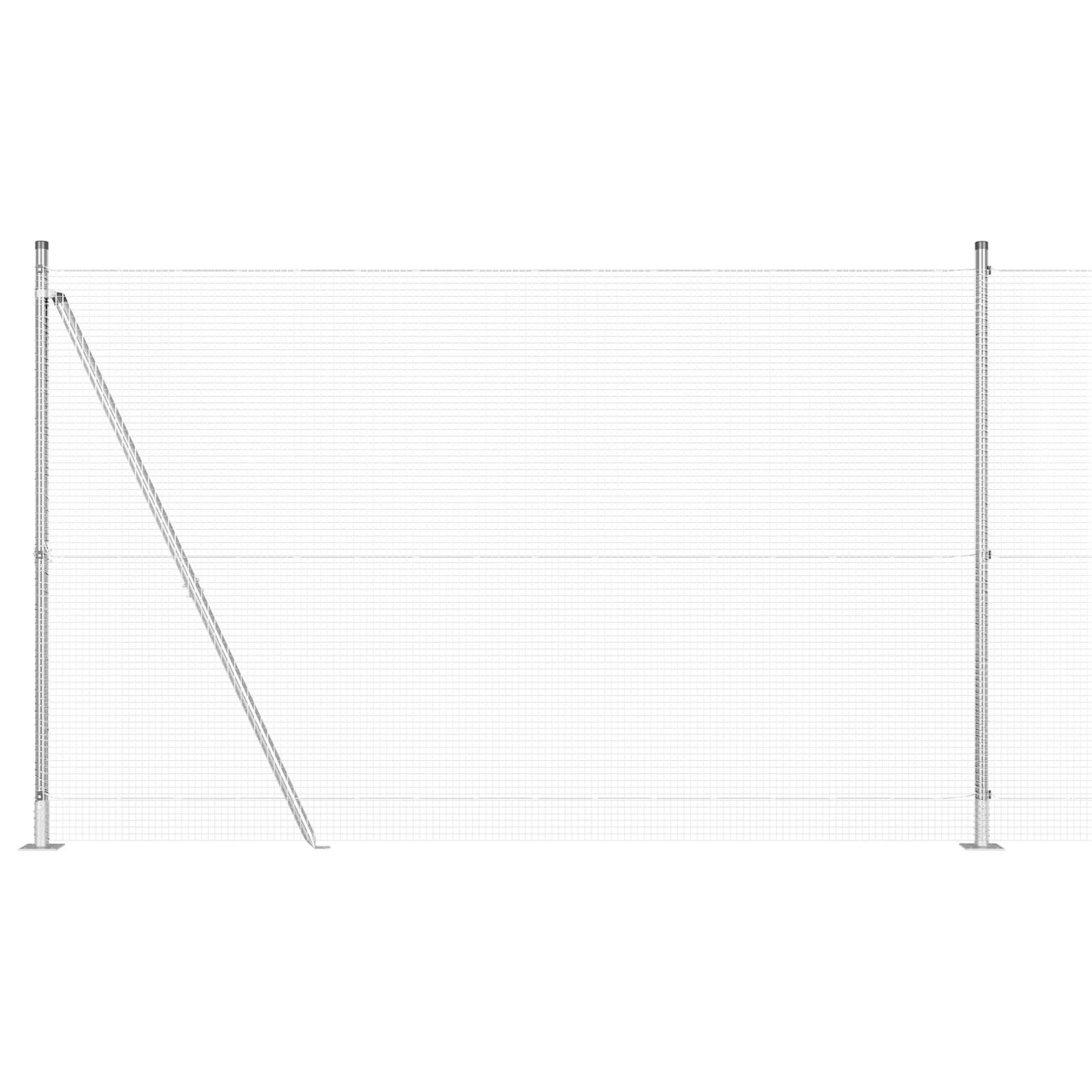 Gelaste Draadomheining Met 7 Flanged Palen 1,5X10 M Verzinkt Staal Gegalvaniseerd Staal