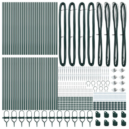 Hekpalen Met Spijker 52 Stuks Ø32 Mm Gegalvaniseerd Staal Groen 120 cm 52x spijkerpost